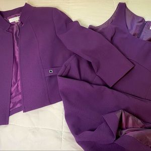 Women’s 14 Tahari Purple Sheath Dress and Blazer Suit
